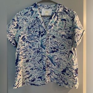 Maeve Blue Patterned Shirt XS